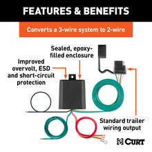 गैलरी व्यूवर में इमेज लोड करें, Curt Universal Powered 3-to-2-Wire Taillight Converter