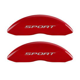 MGP 4 Caliper Covers Engraved Front & Rear No Bolts/Sport 2015 Red finish silver ch