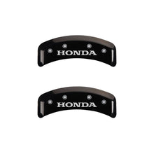 Laden Sie das Bild in den Galerie-Viewer, MGP 4 Caliper Covers Engraved Front &amp; Rear Honda Black finish silver ch