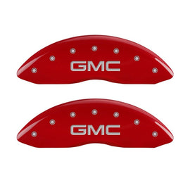 MGP 2 Caliper Covers Engraved Front GMC Red Finish Silver Characters 2008 GMC Canyon