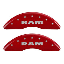 Cargar imagen en el visor de la galería, MGP 4 Caliper Covers Engraved Front RAM Engraved Rear RAMHEAD Red finish silver ch