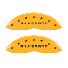 गैलरी व्यूवर में इमेज लोड करें, MGP Front set 2 Caliper Covers Engraved Front Silverado Yellow finish black ch