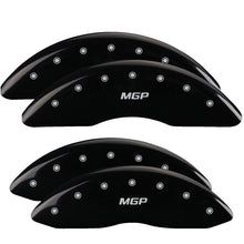 Cargar imagen en el visor de la galería, MGP 4 Caliper Covers Engraved Front &amp; Rear Hemi Black finish silver ch