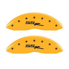 Laden Sie das Bild in den Galerie-Viewer, MGP 4 Caliper Covers Engraved Front &amp; Rear Ssr Yellow Finish Black Char 2004 Chevrolet SSR