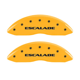 MGP 4 Caliper Covers Engraved F & R Escalade Yellow Finish Black Char 2004 Cadillac Escalade EXT