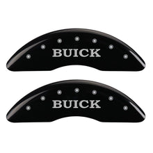 गैलरी व्यूवर में इमेज लोड करें, MGP 4 Caliper Covers Engraved Front Buick Engraved Rear Buick Shield Black finish silver ch