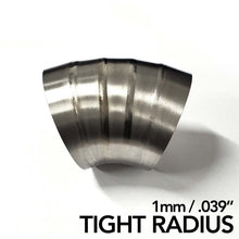 गैलरी व्यूवर में इमेज लोड करें, Ticon Industries 4in Dia 1D Tight Radius 45Deg Bend 1mm/.039in Pre Welded Titanium Pie Cut - 5pk
