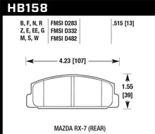 Laden Sie das Bild in den Galerie-Viewer, Hawk 86-95 Mazda RX-7 HPS Street Rear Brake Pads