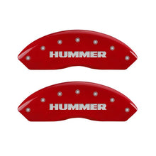 Carica l&#39;immagine nel visualizzatore di Gallery, MGP 4 Caliper Covers Engraved Front &amp; Rear Hummer Red finish silver ch