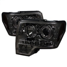 Carica l&#39;immagine nel visualizzatore di Gallery, Spyder Ford F150 09-14 Projector Headlights Halogen Model- LED Halo LED Smke PRO-YD-FF15009-HL-SM