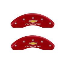 Carica l&#39;immagine nel visualizzatore di Gallery, MGP 4 Caliper Covers Engraved F &amp; R Chevy Racing Red Finish Silver Char 2018 Chevrolet Equinox