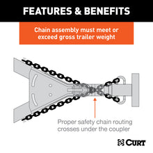 Load image into Gallery viewer, Curt 48in Safety Chain w/2 S-Hooks (7000lbs Clear Zinc)