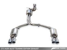 Cargar imagen en el visor de la galería, AWE Tuning Audi C7.5 A7 3.0T Touring Edition Exhaust - Quad Outlet Chrome Silver Tips