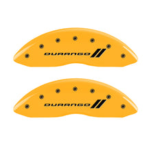 Carica l&#39;immagine nel visualizzatore di Gallery, MGP 4 Caliper Covers Engraved F &amp; R w/ Stripes/Durango Yellow Finish Black Char 2006 Dodge Durango