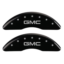 गैलरी व्यूवर में इमेज लोड करें, MGP 4 Caliper Covers Engraved Front &amp; Rear GMC Black finish silver ch
