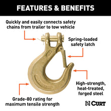 Load image into Gallery viewer, Curt 7/16in Safety Latch Clevis Hook (40000lbs)