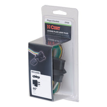 Load image into Gallery viewer, Curt 4-Way Flat License Plate Light Plug Connector Socket w/60in Wires (Packaged)