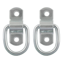 Load image into Gallery viewer, Curt 1in x 1-1/4in Surface-Mounted Tie-Down D-Rings (1200lbs Clear Zinc 2-Pack)