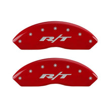Laden Sie das Bild in den Galerie-Viewer, MGP 4 Caliper Covers Engraved Front &amp; Rear RT Red finish silver ch