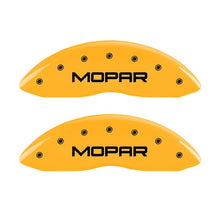 Cargar imagen en el visor de la galería, MGP Front set 2 Caliper Covers Engraved Front MOPAR Yellow finish black ch