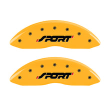 Laden Sie das Bild in den Galerie-Viewer, MGP 4 Caliper Covers Engraved Front &amp; Rear SPORT Yellow finish black ch