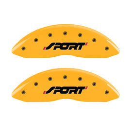 MGP 4 Caliper Covers Engraved Front & Rear SPORT Yellow finish black ch