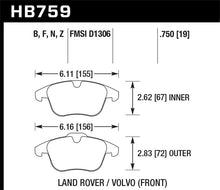 Carica l&#39;immagine nel visualizzatore di Gallery, Hawk 2007-2015 Volvo S80 HPS 5.0 Front Brake Pads