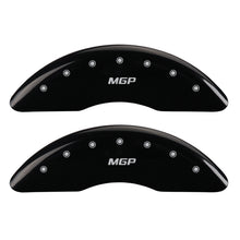 गैलरी व्यूवर में इमेज लोड करें, MGP 4 Caliper Covers Engraved Front &amp; Rear GMC Black finish silver ch
