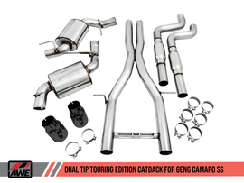 AWE Tuning 16-19 Chevy Camaro SS Resonated Cat-Back Exhaust - Touring Edition (Diamond Black Tips)