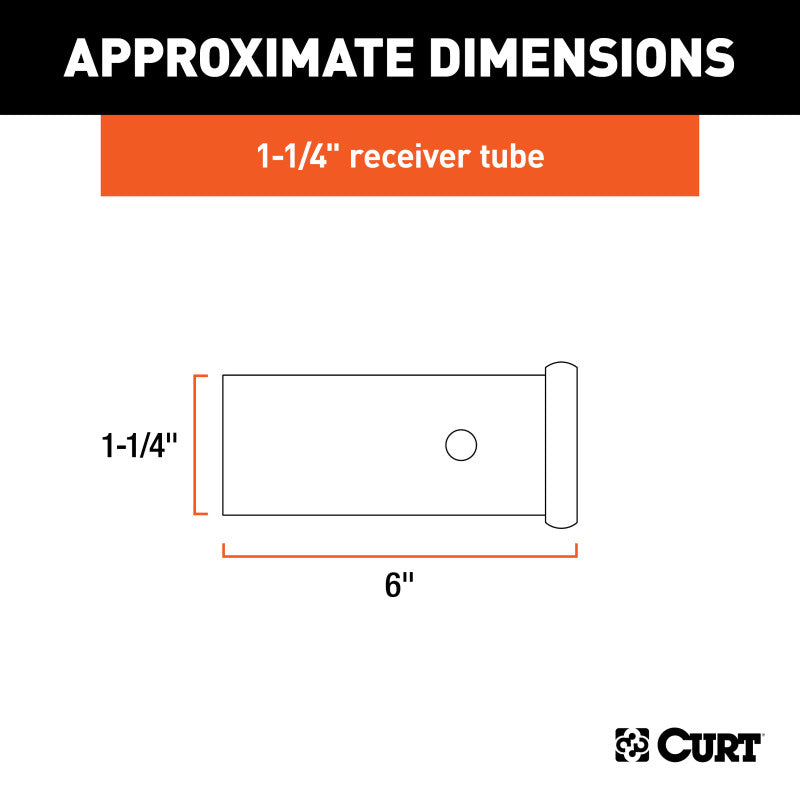Curt 6in Raw Steel Receiver Tubing (1-1/4in Receiver)