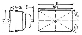 Hella Vision Plus 8in x 6in Sealed Beam Conversion Headlamp - Single Lamp
