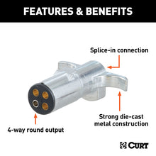 Load image into Gallery viewer, Curt 4-Way Round Connector Plug (Trailer Side Packaged)
