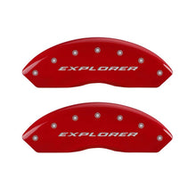 गैलरी व्यूवर में इमेज लोड करें, MGP 4 Caliper Covers Engraved Front &amp; Rear Explorer Red finish silver ch