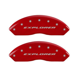 MGP 4 Caliper Covers Engraved Front & Rear Explorer Red finish silver ch