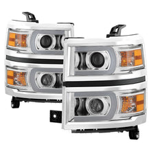Carica l&#39;immagine nel visualizzatore di Gallery, Xtune Chevy Silverado 1500 14-15 Projector Headlights Light Bar Drl Chrome PRO-JH-CS14-LBDRL-C