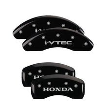 Carica l&#39;immagine nel visualizzatore di Gallery, MGP 4 Caliper Covers Engraved Front &amp; Rear I-Vtec Black Finish Silver Char 2018 Honda Accord