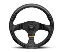 Carica l&#39;immagine nel visualizzatore di Gallery, Momo Team Steering Wheel 280 mm - 4 Black Leather/Black Spokes