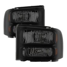 Carica l&#39;immagine nel visualizzatore di Gallery, Xtune Ford F250 F350 F450 Superduty Excursion 99-04 Headlights Black Smoked HD-JH-FF25099-HA-BSM
