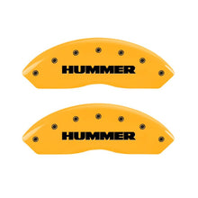Carica l&#39;immagine nel visualizzatore di Gallery, MGP 4 Caliper Covers Engraved Front &amp; Rear Hummer Yellow Finish Black Char 2010 Hummer H3T
