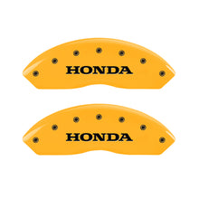Carica l&#39;immagine nel visualizzatore di Gallery, MGP 4 Caliper Covers Engraved F &amp; R Honda Yellow Finish Black Char 2011 Honda Accord Crosstour