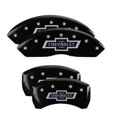Cargar imagen en el visor de la galería, MGP 4 Caliper Covers Engraved F &amp; R 100 Anniversary Black Finish Silver Char 2019 Chevrolet Equinox