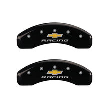 गैलरी व्यूवर में इमेज लोड करें, MGP 4 Caliper Covers Engraved Front &amp; Rear Chevy racing Black finish silver ch