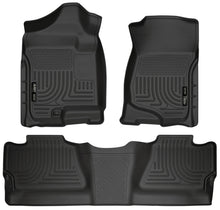 Laden Sie das Bild in den Galerie-Viewer, Husky Liners 07-12 Chevy Silverado/GMC Sierra Crew Cab WeatherBeater Combo Black Floor Liners