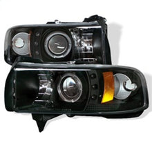Carica l&#39;immagine nel visualizzatore di Gallery, Spyder Dodge Ram 1500 94-01 94-02 Projector Headlights LED Halo LED Blk PRO-YD-DR94-HL-AM-BK