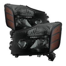 Carica l&#39;immagine nel visualizzatore di Gallery, Xtune Nissan Titan 04-14 (04-07 OE Style ) OEM Amber Head Lights Set Black Smoked HD-JH-NTI04-AM-BSM