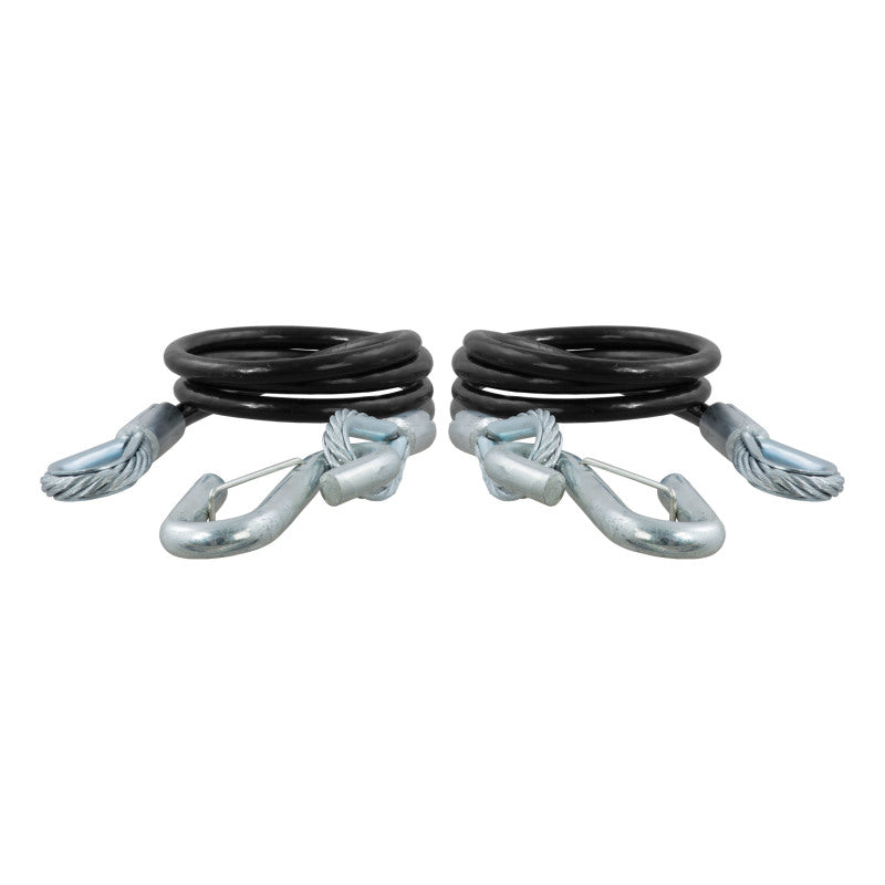 Curt 44-1/2in Safety Cables w/2 Snap Hooks (5000lbs Vinyl-Coated 2-Pack)