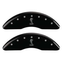 Laden Sie das Bild in den Galerie-Viewer, MGP 4 Caliper Covers Engraved Front &amp; Rear Tiffany Snake Black finish silver ch