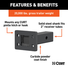 Carica l&#39;immagine nel visualizzatore di Gallery, Curt Pintle Mount (2in Shank 20000lbs 6in Long)