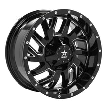 Load image into Gallery viewer, RBP 65R Glock 20x10 5x127/139.7 BP / 5 BS / -12mm Offset 78mm CB Gloss Black Machined Grooves Wheel