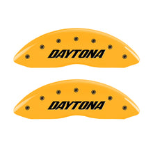 Charger l&#39;image dans la galerie, MGP 4 Caliper Covers Engraved Front &amp; Rear Daytona Yellow finish black ch